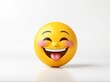 © Татьяна Кузнецова - Smiling yellow emoji with outstretched tongue on a plain background showing joy and playfulness in a modern design