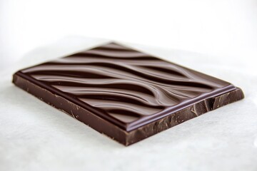 Poster - smooth bar of dark chocolate with rich brown color displayed against white background