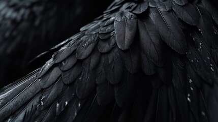 Aufkleber - Intricate Black Wings Design