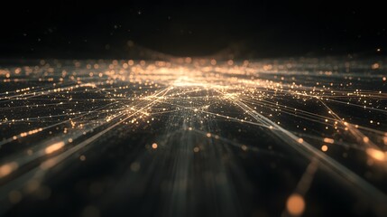 Poster - Golden Network Of Light And Connections