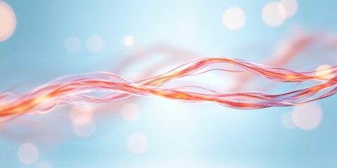 Poster - Red and orange line with a blue background