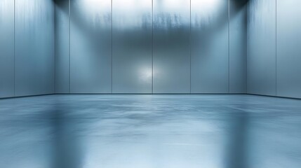 Poster - Empty Modern Room with Blue Walls and Floor