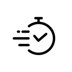Wall Mural - time icon design. fast time vector icon. deadline icon. task time icon outline style design. vector 
