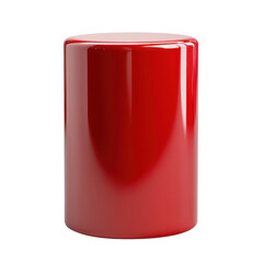 Poster - smooth glossy red cylinder with reflective surface and simple shape