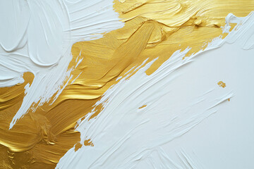 Wall Mural - A depiction of rising hope using bright, ascending brushstrokes in gold and white