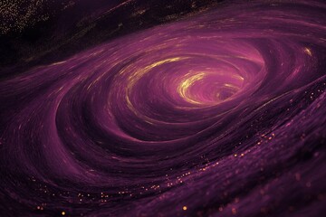 Poster - A galaxy-like swirl of stars and cosmic dust in vivid magenta and gold