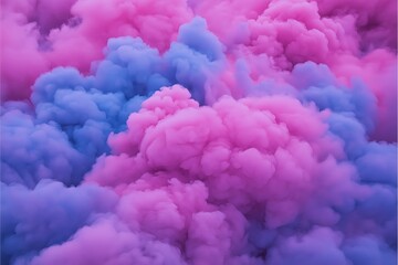 Poster - Abstract clouds of smoke in vibrant magenta and cyan tones