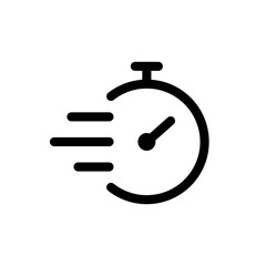 quick time icon. rapid line symbol. countdown timer icon. speed time vector icon isolated on white b