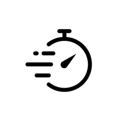 Wall Mural - fast time simple outline icon. stopwatch vector icon design. speed time running illustration