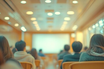 Wall Mural - Blurry Audience at Indoor Presentation