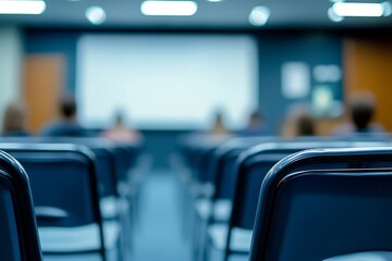 Wall Mural - Empty Auditorium Chairs Facing Projector Screen