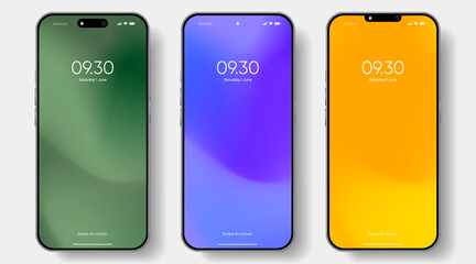 Aufkleber - Realistic smartphone mockup. Mobile phone vector with isolated on white background. Device front view. 3D mobile phone with shadow. Realistic, high quality smart phone mockup for ui ux presentation.