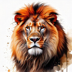 Wall Mural - powerful lion illustration 