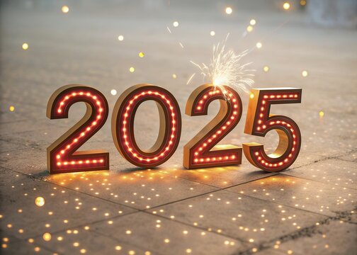 2025 Red - Banner, Placard, Design Template, Logo Text Sign Isolated on White Background