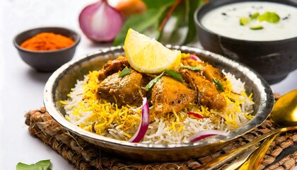 Poster - Hyderabadi biryani, a popular Indian dish known for its rich flavors and aromatic spices.