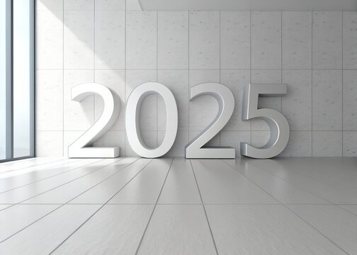 new year counter 2025 - Banner, Placard, Design Template, Logo Text Sign Isolated on White Background