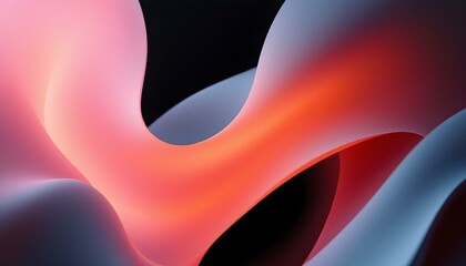Fototapete - 3d render, abstract colorful background illuminated with colorful neon light. Glowing curvy line. Abstract futuristic shape. Abstract background iridescent glass ribbon. Neon 3d fluid shape