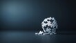 © อาริษา วันดี - Abstract representation of a globe made of white puzzle pieces on a dark surface, symbolizing global connections, unity, and problem-solving in a creative way.