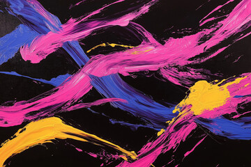 Poster - Bold streaks of neon colors on a dark canvas to evoke boundless energy