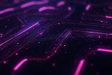 Poster - Crisscrossing lines and splashes of neon against a black background