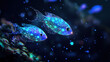 © Erin - Dreamy fantastic neon glowing fish under deep sea