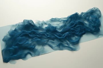 Poster - Flowing ink patterns resembling rippling water, with hues of teal and sapphire
