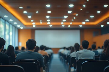 Wall Mural - College Classroom Audience Blank Screen