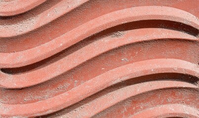 Poster - A textured surface featuring wavy patterns in reddish-brown color.