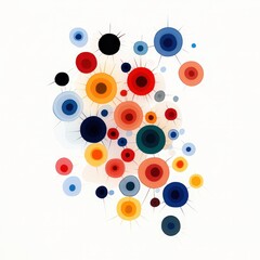 Wall Mural - animal cells, biology art, white backdrop