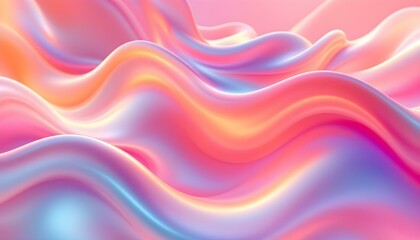 Poster - A vibrant abstract background with fluid, wavy lines in orange and pink hues. Ideal for dynamic and energetic designs. A vibrant blend of gradient waves and smooth curves in pink and blue hues.