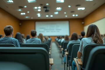 Wall Mural - Classroom View of Attendees in a Meeting