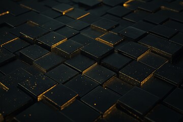 Leinwandbilder - Interlocking cubes with shimmering textures and shadows