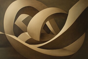 Poster - Intersecting lines and shapes in muted tones evoking a sense of balance