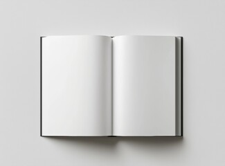 Poster - A 3D rendered image of a blank A4 hardcover book mockup, levitating over a white background.