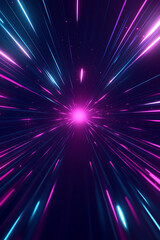 Poster - A vibrant, abstract visual of light beams converging towards a central point, suggesting motion.