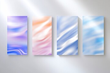 Poster - Abstract colorful wave patterns on panels for artistic display.