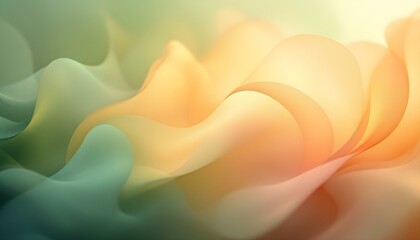 Poster - An abstract background with wavy green and green waves on a yellow background. Abstract wavy background in green, yellow, and white. Fluid abstract design on a green gradient background