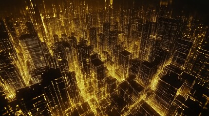 Poster - Abstract Technology Concept with Dim Light Elements