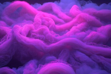 Aufkleber - Tangled ribbons of glowing pastel hues floating in a black void