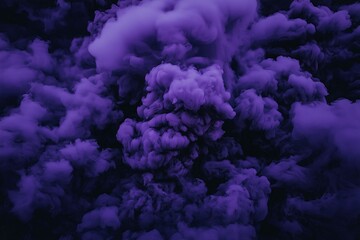 Poster - Waves of ink flowing like a waterfall, blending from indigo to violet