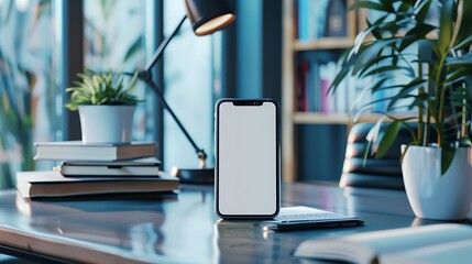 Poster - modern smartphone with blank mockup screen for product display and advertisement 