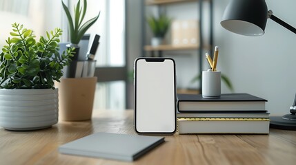 Poster - modern smartphone with blank mockup screen for product display and advertisement 