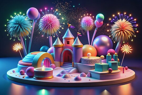 new year celebration 2025 3d text effect New Year's lights gold and dark red colors bake background with glowing