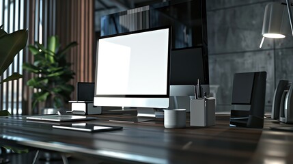 Poster - modern tablet with blank mockup screen for product display and advertisement 