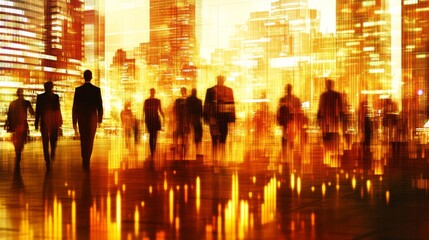 Poster - Dynamic Urban Scene with Warm Light and Bold Colors