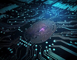 Poster - Fingerprint Biometric Security System Circuit Board