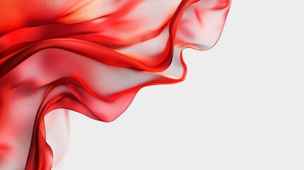 Wall Mural -  Bright red silk fabric is draped with soft folds with smooth texture and vibrant color. 