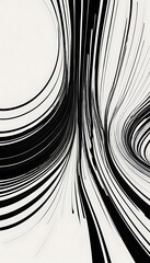 Poster - Abstract Black and White Swirling Lines Art