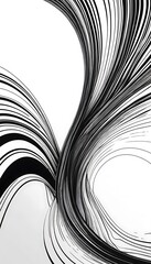 Poster - Abstract Black And White Swirling Lines Design