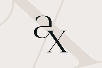 Wall Mural - ax or xa letter logo icon design. classic style luxury initials monogram.